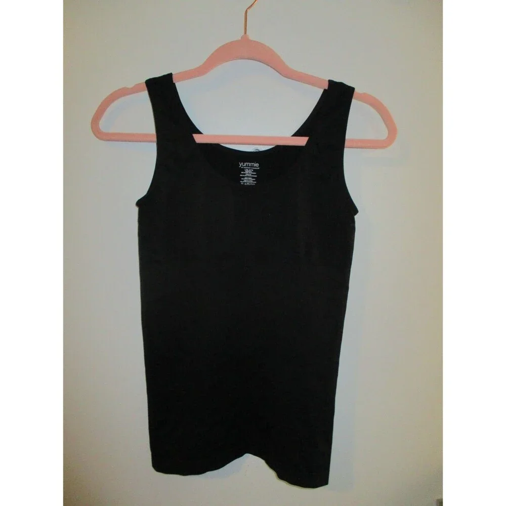 Yummie by Heather Thomson Womens Sz L/XL Seamless 2-Way Shaping Tank Top Black - Picture 1 of 8